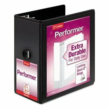 CARDINAL BRANDS Cardinal, PERFORMER CLEARVUE SLANT-D RING BINDER, 3 RINGS, 5in CAPACITY, 11 X 8.5, BLACK 17951